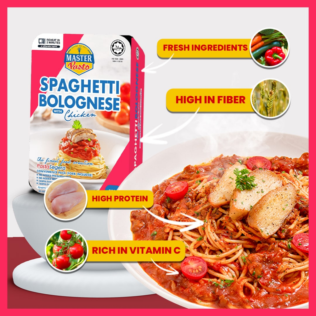 [MASTER PASTO] Spaghetti Bolognese With Chicken/Spaghetti Aglio Olio With Chicken